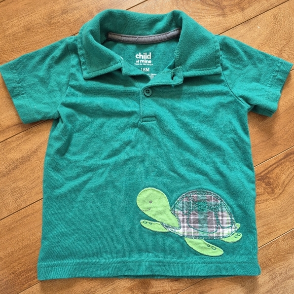 Carter’s Boy’s Green Turtle Collared T-Shirt – 18 Months - Picture 1 of 3